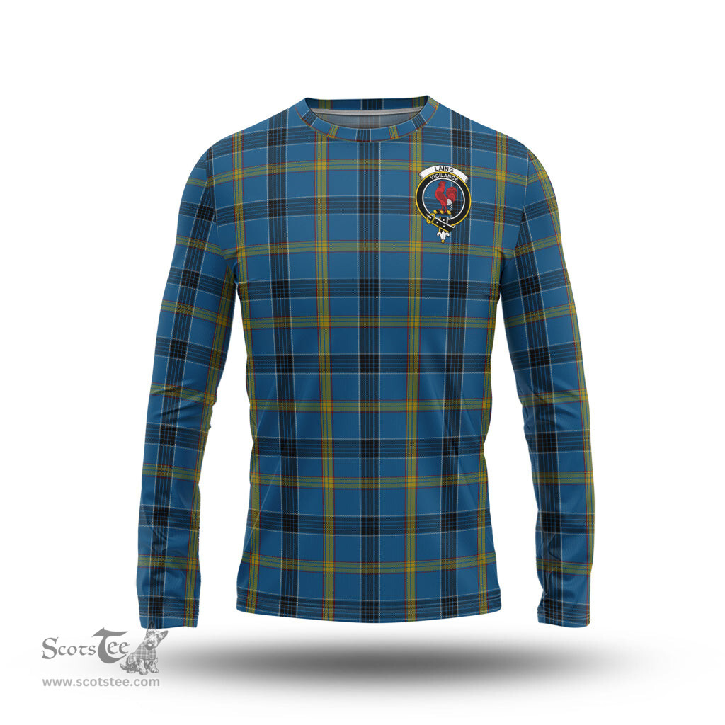 ScotsTee Shop Scottish Laing Clan Crest Tartan Long Sleeve T Shirt
