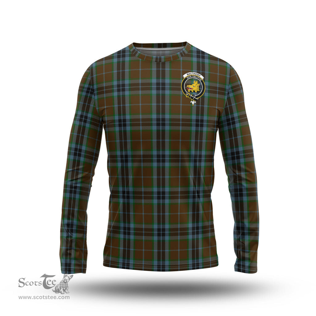 ScotsTee Shop Scottish MacTavish Hunting Clan Crest Tartan Long Sleeve T Shirt
