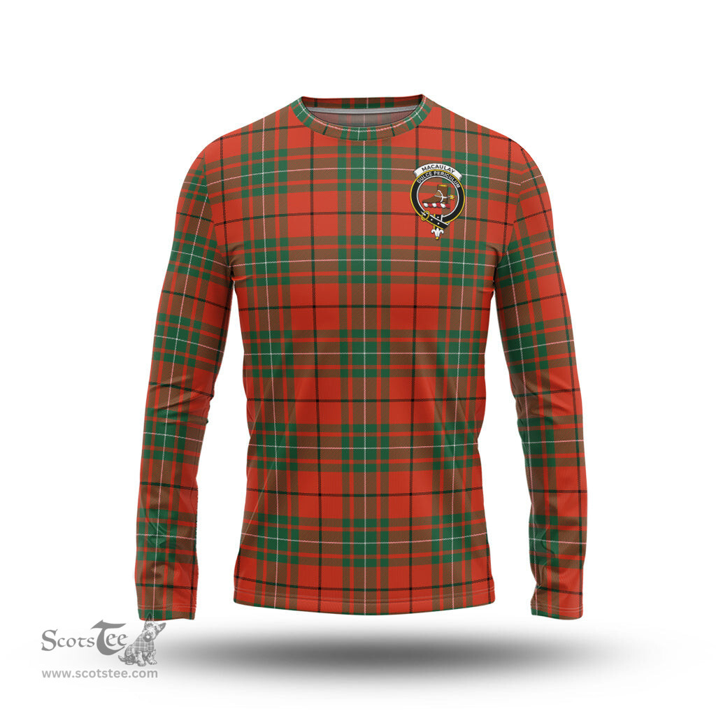 ScotsTee Shop Scottish MacAulay Ancient Clan Crest Tartan Long Sleeve T Shirt