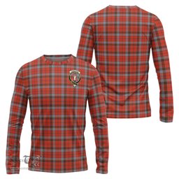 ScotsTee Shop Scottish Robertson Weathered Clan Crest Tartan Long Sleeve T Shirt
