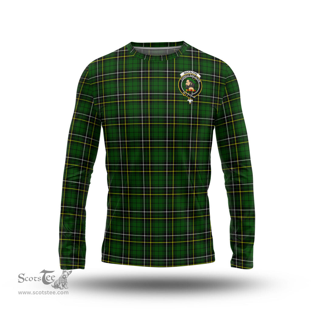 ScotsTee Shop Scottish MacAlpin Modern Clan Crest Tartan Long Sleeve T Shirt