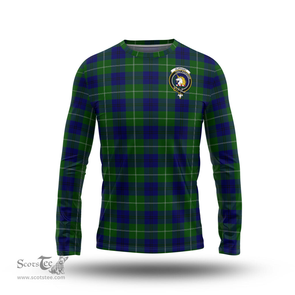 ScotsTee Shop Scottish Oliphant Modern Clan Crest Tartan Long Sleeve T Shirt