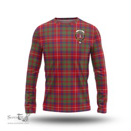 ScotsTee Shop Scottish Shaw Red Modern Clan Crest Tartan Long Sleeve T Shirt