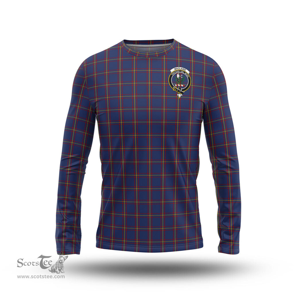 ScotsTee Shop Scottish MacLaine of Lochbuie Clan Crest Tartan Long Sleeve T Shirt