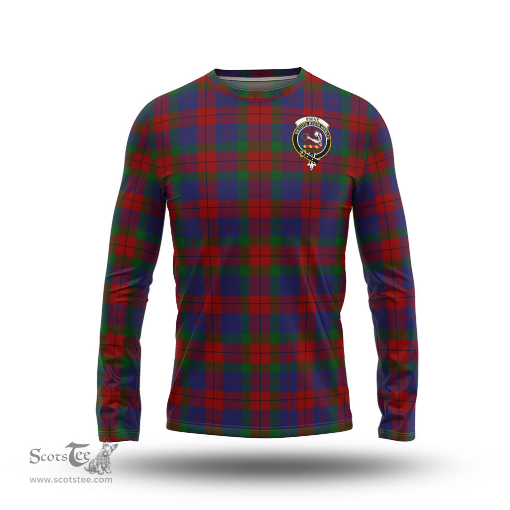 ScotsTee Shop Scottish Skene of Cromar Clan Crest Tartan Long Sleeve T Shirt