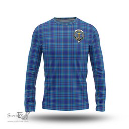 ScotsTee Shop Scottish Mercer Modern Clan Crest Tartan Long Sleeve T Shirt