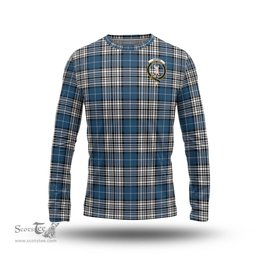 ScotsTee Shop Scottish Napier Modern Clan Crest Tartan Long Sleeve T Shirt