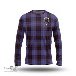 ScotsTee Shop Scottish Rutherford Clan Crest Tartan Long Sleeve T Shirt