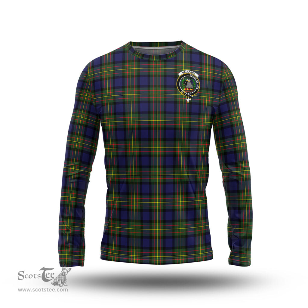 ScotsTee Shop Scottish MacLaren Modern Clan Crest Tartan Long Sleeve T Shirt