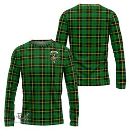 ScotsTee Shop Scottish Wallace Hunting Green Clan Crest Tartan Long Sleeve T Shirt