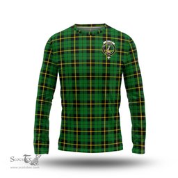 ScotsTee Shop Scottish Wallace Hunting Green Clan Crest Tartan Long Sleeve T Shirt