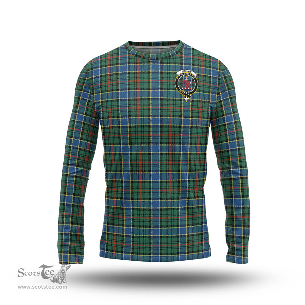 ScotsTee Shop Scottish Ogilvie (Ogilvy) Hunting Ancient Clan Crest Tartan Long Sleeve T Shirt
