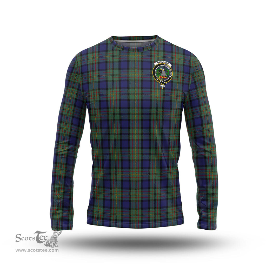 ScotsTee Shop Scottish MacLaren Clan Crest Tartan Long Sleeve T Shirt