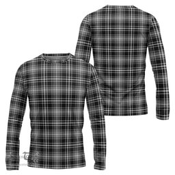 ScotsTee Shop Scottish MacLean Black and White Clan Tartan Long Sleeve T Shirt
