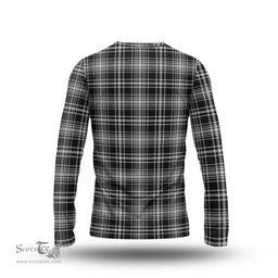 ScotsTee Shop Scottish MacLean Black and White Clan Tartan Long Sleeve T Shirt