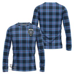 ScotsTee Shop Scottish MacKay Blue Clan Crest Tartan Long Sleeve T Shirt