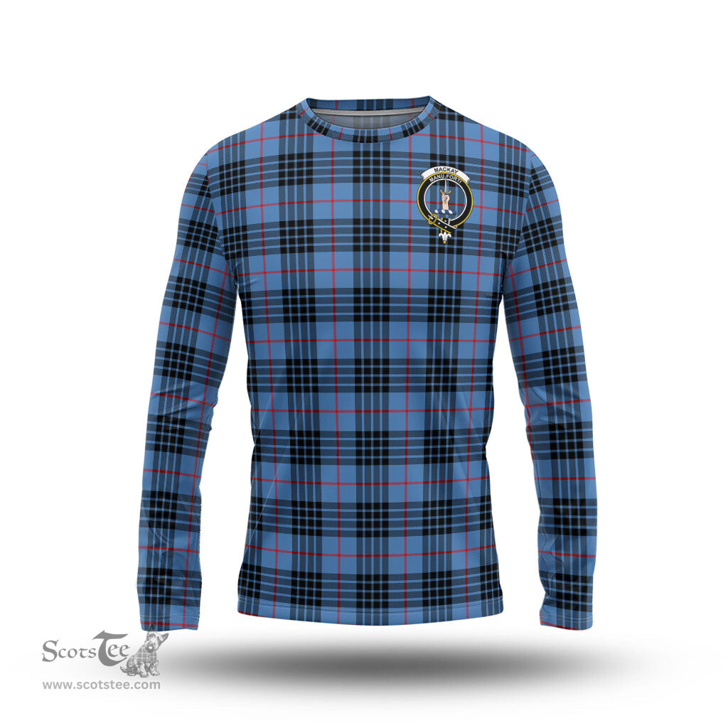 ScotsTee Shop Scottish MacKay Blue Clan Crest Tartan Long Sleeve T Shirt