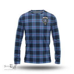 ScotsTee Shop Scottish MacKay Blue Clan Crest Tartan Long Sleeve T Shirt