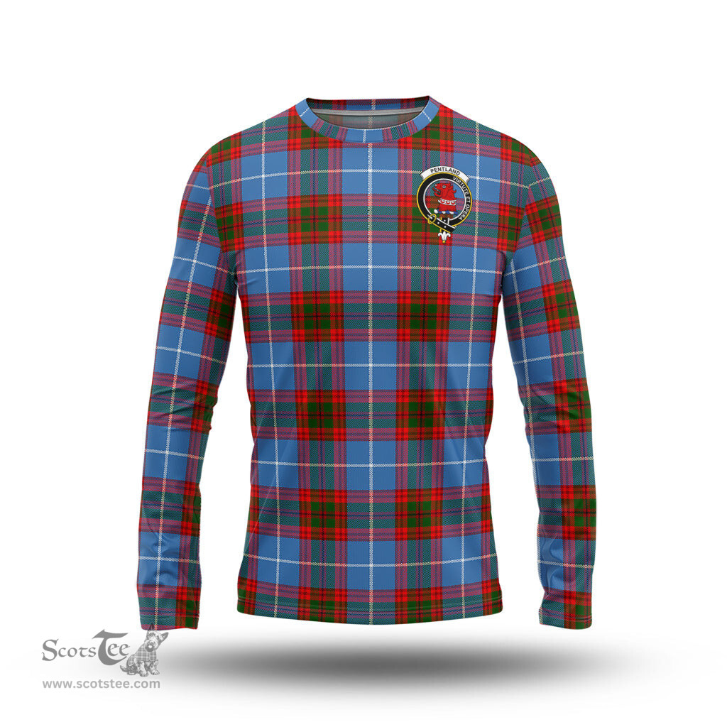 ScotsTee Shop Scottish Pentland Clan Crest Tartan Long Sleeve T Shirt