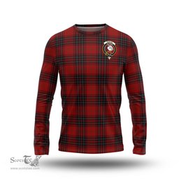 ScotsTee Shop Scottish Wemyss Clan Crest Tartan Long Sleeve T Shirt