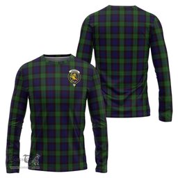 ScotsTee Shop Scottish Nicolson Green Hunting Clan Crest Tartan Long Sleeve T Shirt