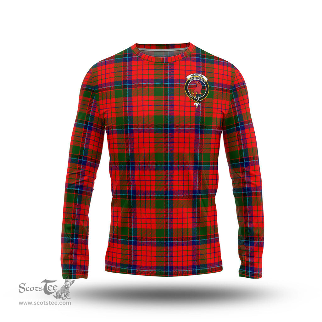 ScotsTee Shop Scottish MacNicol of Scorrybreac Clan Crest Tartan Long Sleeve T Shirt