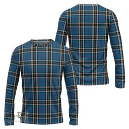 ScotsTee Shop Scottish Thomson Dress Blue Clan Tartan Long Sleeve T Shirt