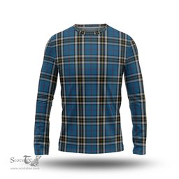 ScotsTee Shop Scottish Thomson Dress Blue Clan Tartan Long Sleeve T Shirt