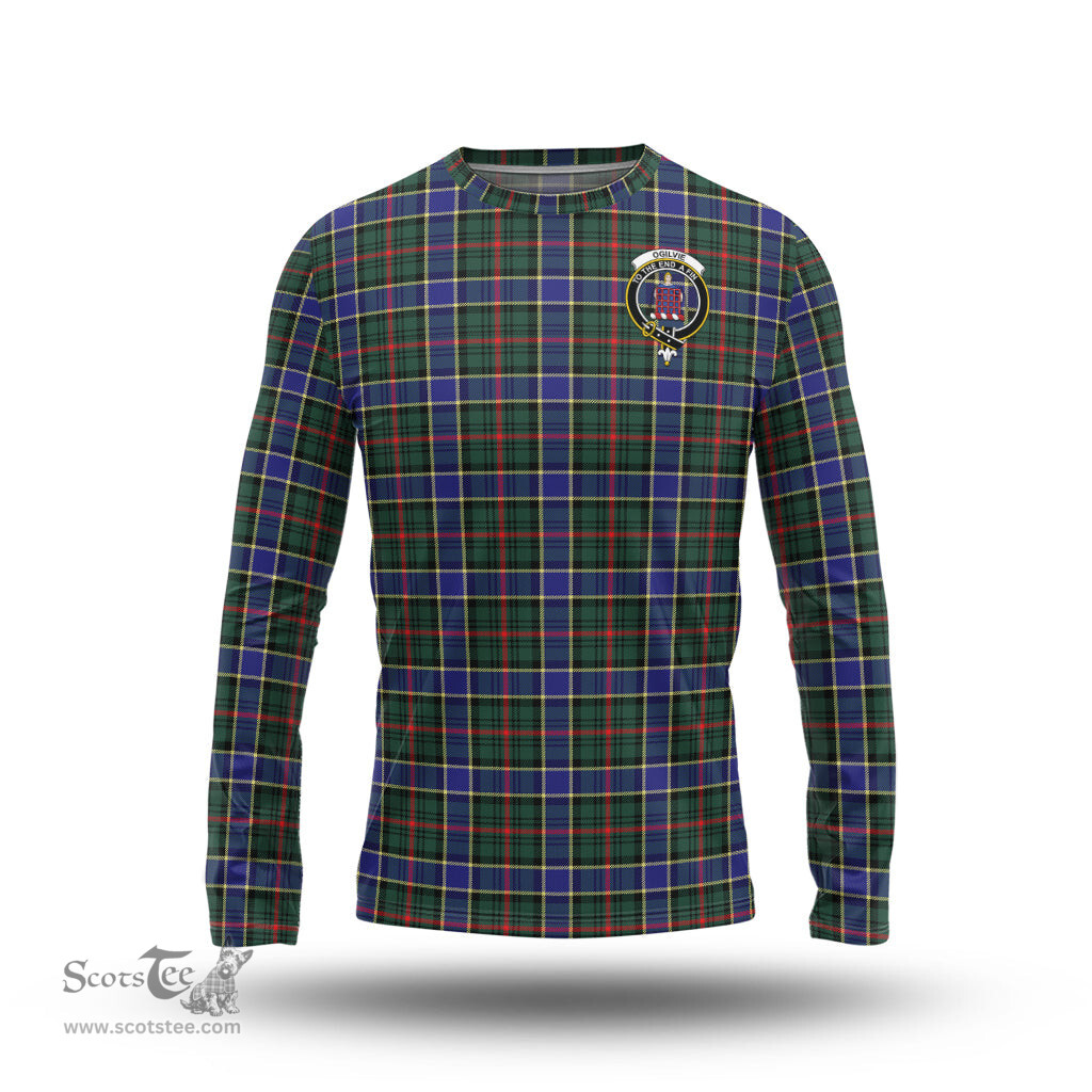 ScotsTee Shop Scottish Ogilvie (Ogilvy) Hunting Modern Clan Crest Tartan Long Sleeve T Shirt