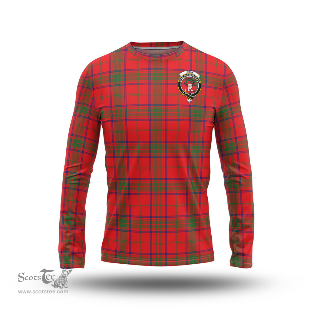 ScotsTee Shop Scottish Ross Modern Clan Crest Tartan Long Sleeve T Shirt