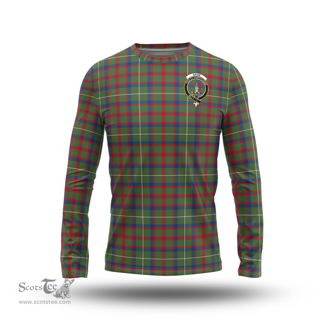ScotsTee Shop Scottish Shaw Green Modern Clan Crest Tartan Long Sleeve T Shirt