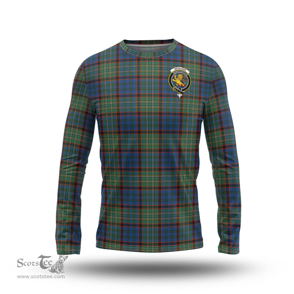ScotsTee Shop Scottish Nicolson Hunting Ancient Clan Crest Tartan Long Sleeve T Shirt