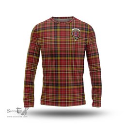 ScotsTee Shop Scottish Ogilvie (Ogilvy) of Strathallan Clan Crest Tartan Long Sleeve T Shirt