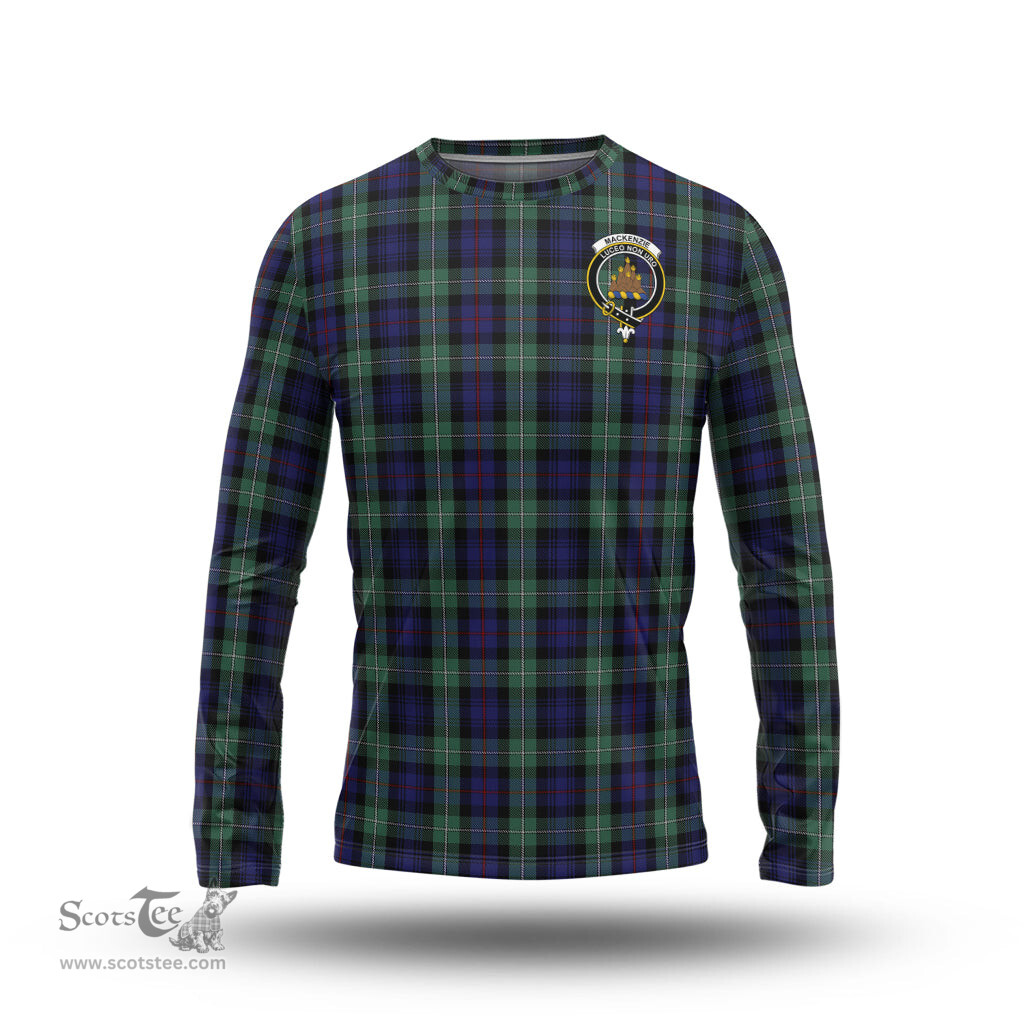 ScotsTee Shop Scottish MacKenzie Hunting Green Clan Crest Tartan Long Sleeve T Shirt