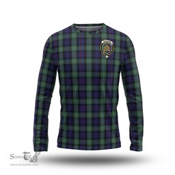 ScotsTee Shop Scottish MacKenzie Hunting Green Clan Crest Tartan Long Sleeve T Shirt