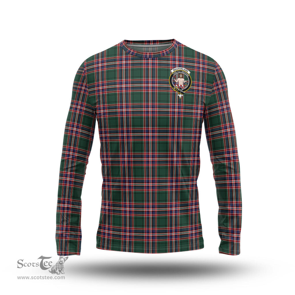 ScotsTee Shop Scottish MacFarlane Hunting Modern Clan Crest Tartan Long Sleeve T Shirt