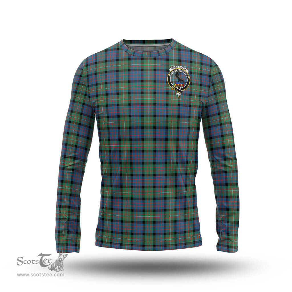 ScotsTee Shop Scottish MacDonell of Glengarry Ancient Clan Crest Tartan Long Sleeve T Shirt