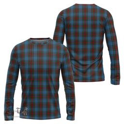 ScotsTee Shop Scottish Stewart Royal Blue Clan Tartan Long Sleeve T Shirt