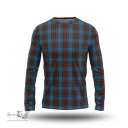 ScotsTee Shop Scottish Stewart Royal Blue Clan Tartan Long Sleeve T Shirt