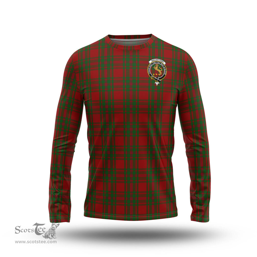 ScotsTee Shop Scottish MacIntosh Red Clan Crest Tartan Long Sleeve T Shirt