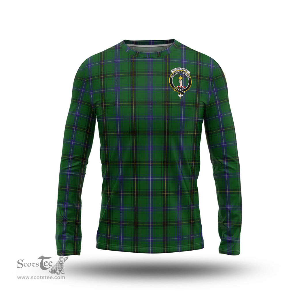 ScotsTee Shop Scottish MacKendrick Clan Crest Tartan Long Sleeve T Shirt