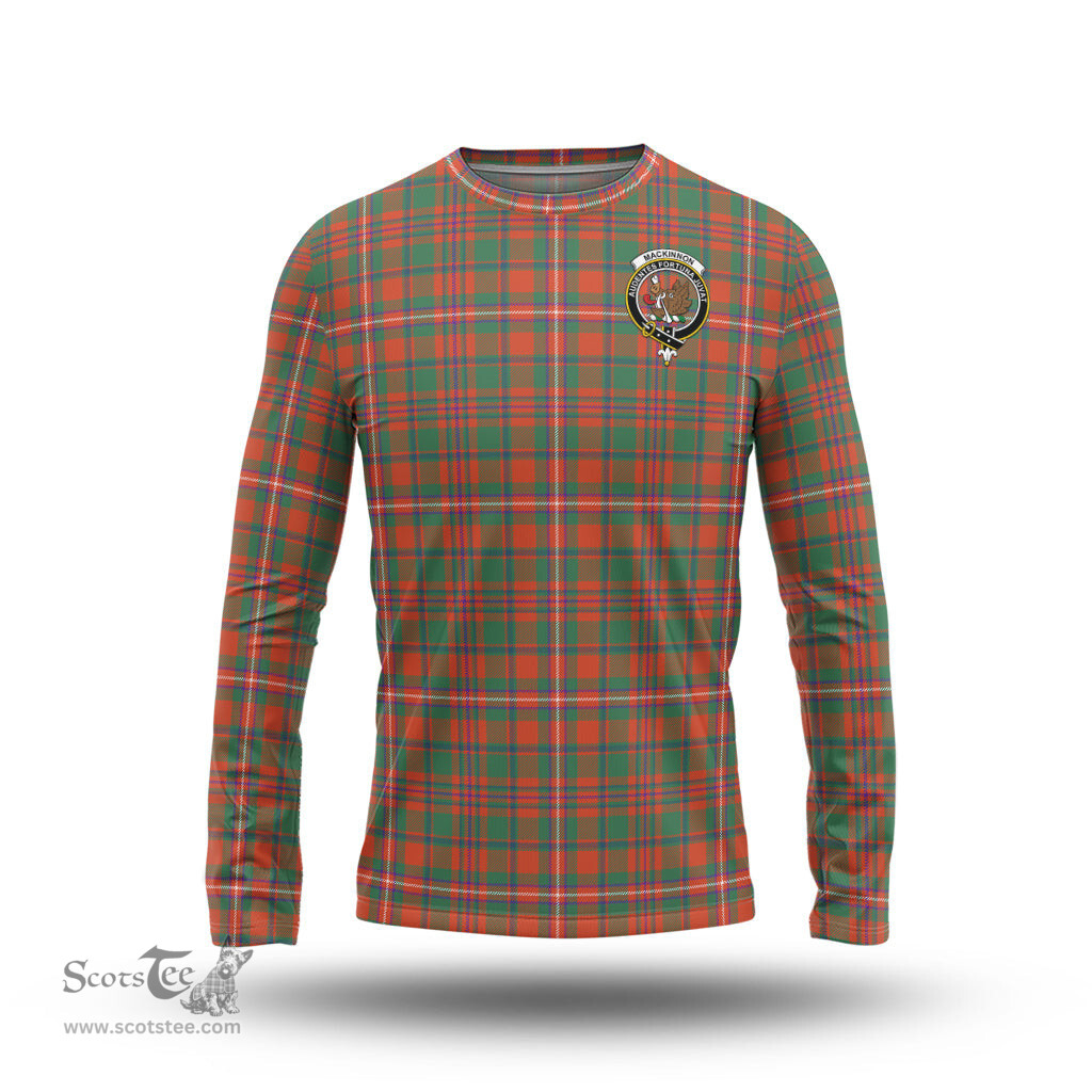 ScotsTee Shop Scottish MacKinnon Ancient Clan Crest Tartan Long Sleeve T Shirt