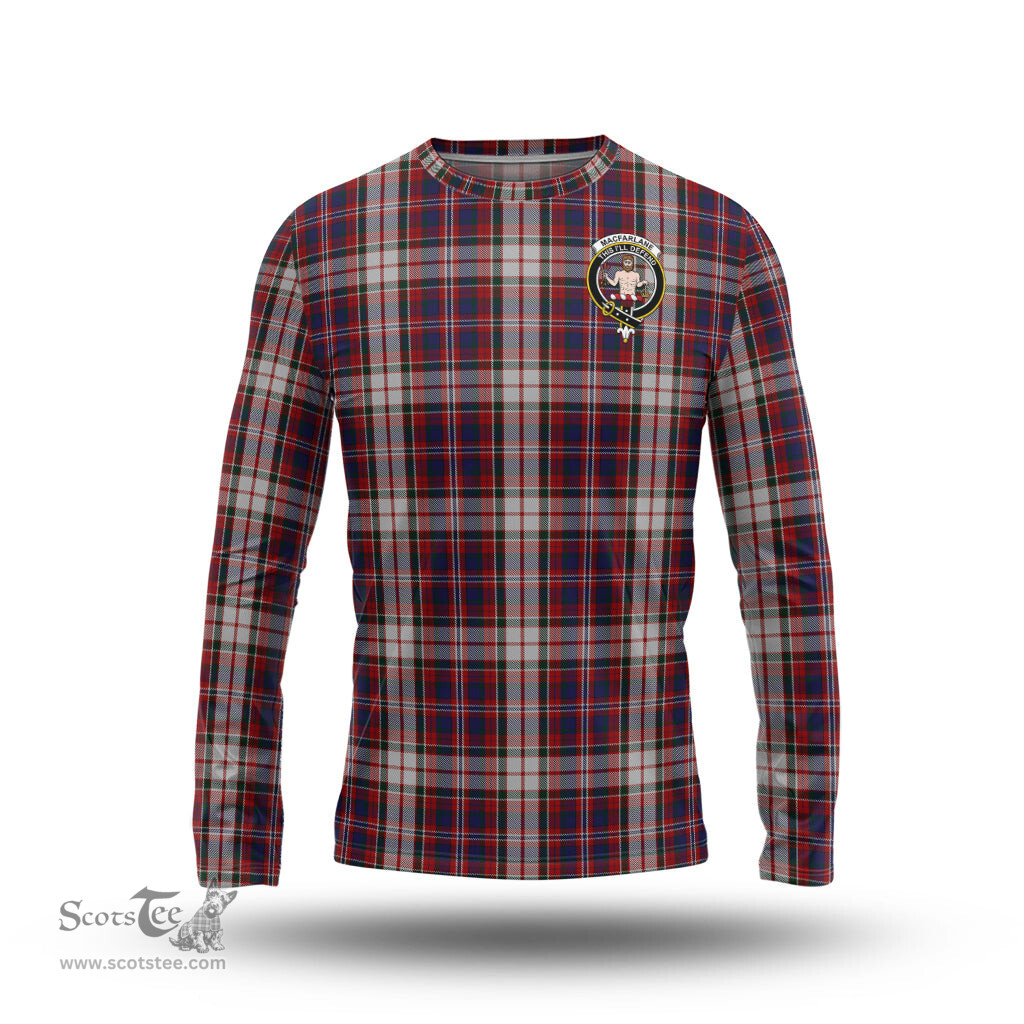 ScotsTee Shop Scottish MacFarlane Dress Clan Crest Tartan Long Sleeve T Shirt