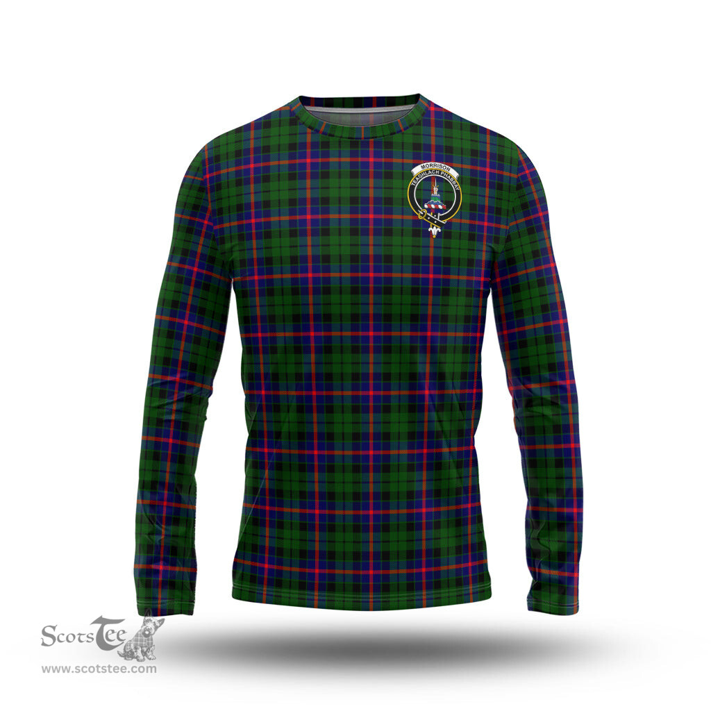 ScotsTee Shop Scottish Morrison Modern Clan Crest Tartan Long Sleeve T Shirt
