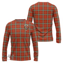 ScotsTee Shop Scottish Morrison Red Ancient Clan Crest Tartan Long Sleeve T Shirt