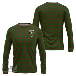 ScotsTee Shop Scottish Menzies Clan Crest Tartan Long Sleeve T Shirt