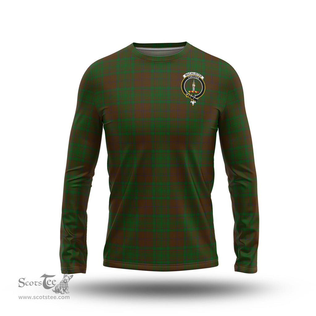 ScotsTee Shop Scottish MacAlister of Glenbarr Hunting Clan Crest Tartan Long Sleeve T Shirt
