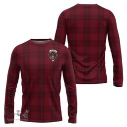 ScotsTee Shop Scottish Stirling of Keir Clan Crest Tartan Long Sleeve T Shirt