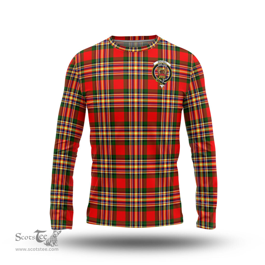 ScotsTee Shop Scottish MacGill Modern Clan Crest Tartan Long Sleeve T Shirt