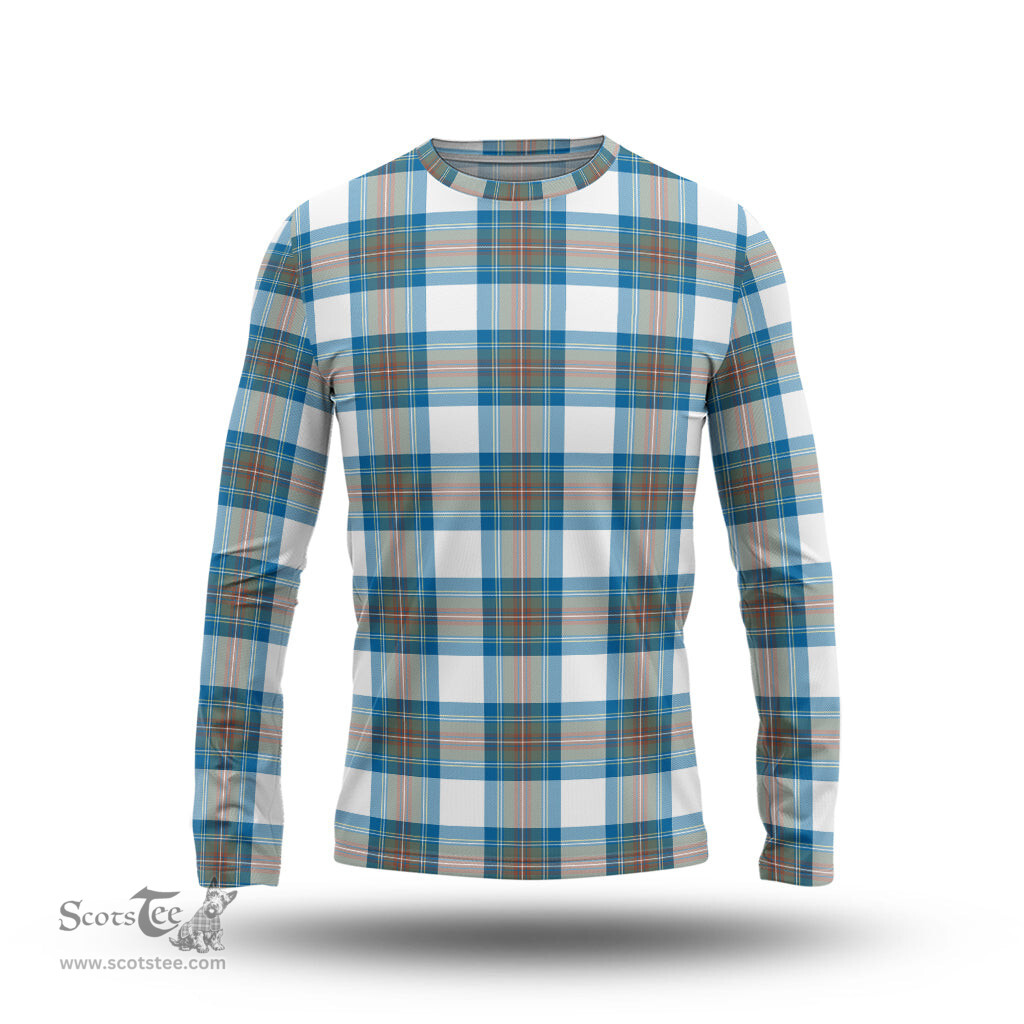ScotsTee Shop Scottish Stewart Muted Blue Clan Tartan Long Sleeve T Shirt